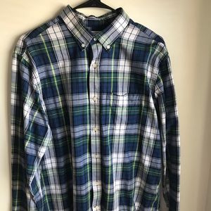 NEW - Flannel button down (Green and Blue)